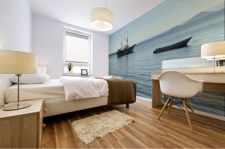 Boats on the Lake Impression murale