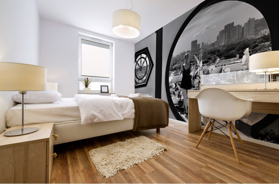 BW Kek Lok Si Temple Penang Malaysia Mural print