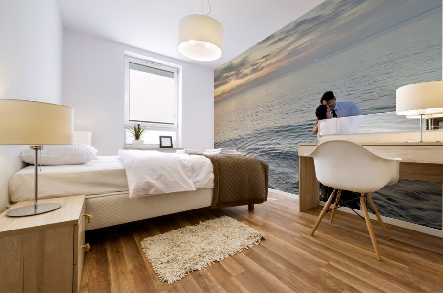 Newlyweds Sunset Beach Jeju South Korea 3 Mural print