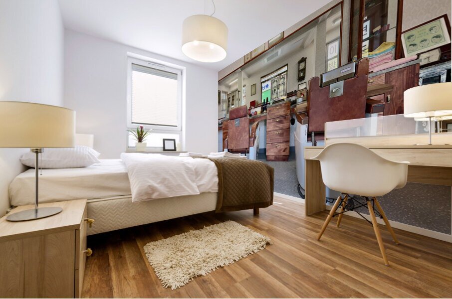 Old Barber Shop Seoul South Korea Mural print