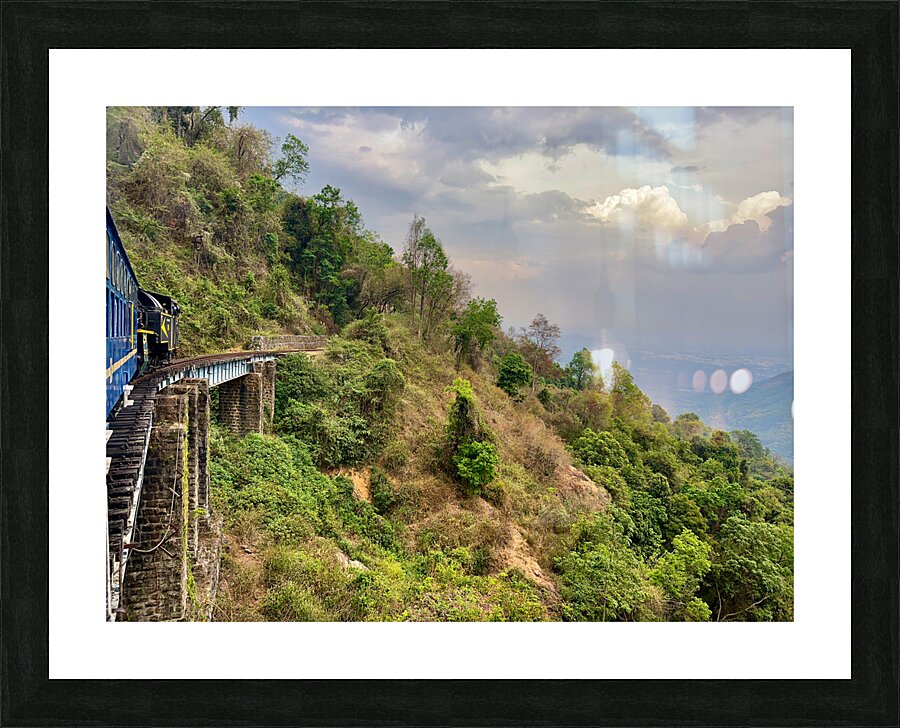Toy Train by the Mountain Picture Frame print