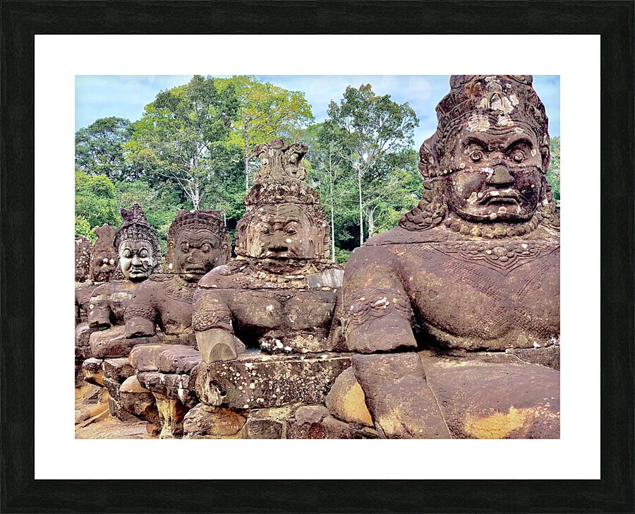 Angkor Wat Statues Row Picture Frame print