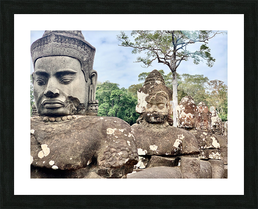 Angkor Wat Statues Row 2 Picture Frame print