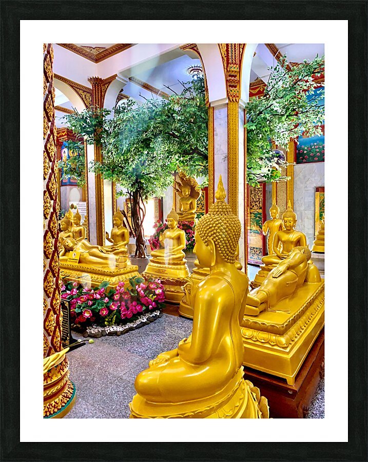 Golden Buddhas Picture Frame print