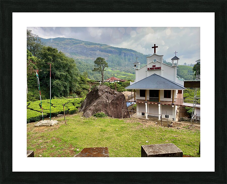 Chuch in Tea Plantations Picture Frame print