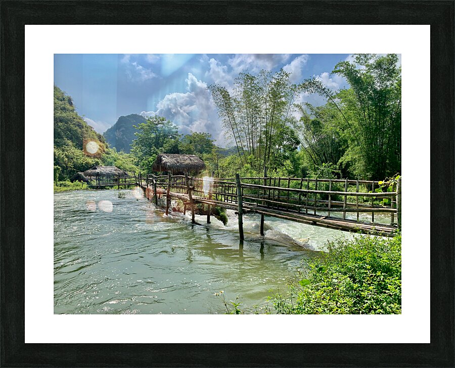 Long Bamboo Bridge Picture Frame print