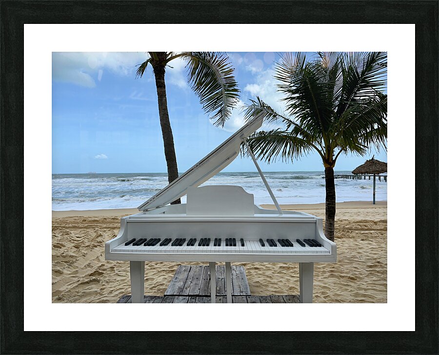 Piano on the Beach Picture Frame print