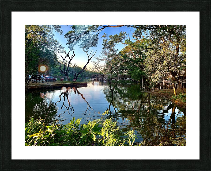 Village Reflection Picture Frame print
