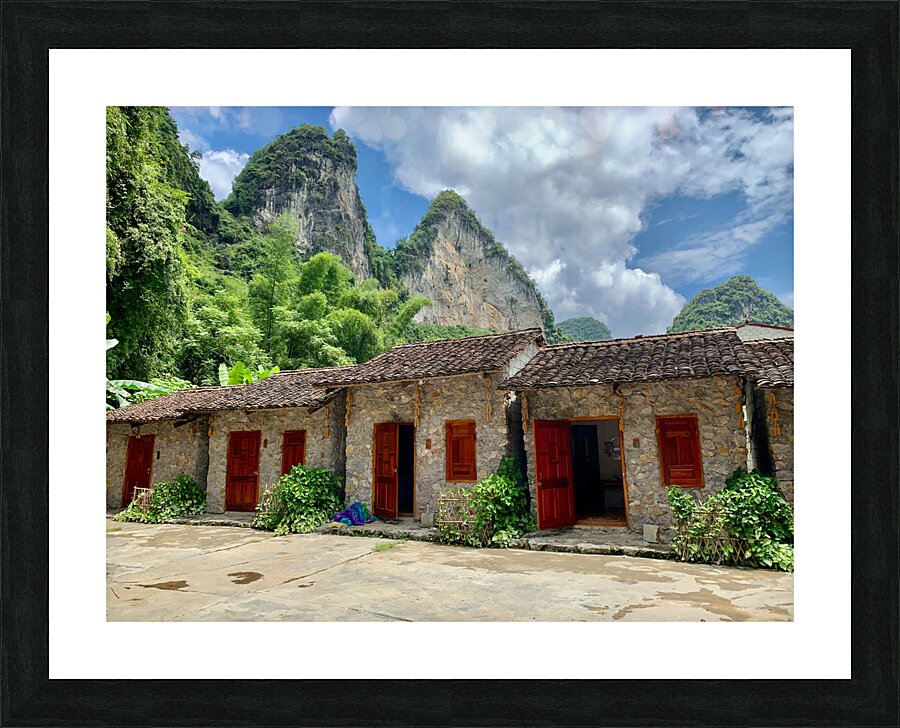 Stone Houses by the Mountain Picture Frame print