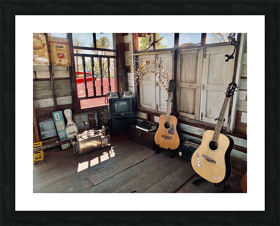 Guitars and TV Picture Frame print