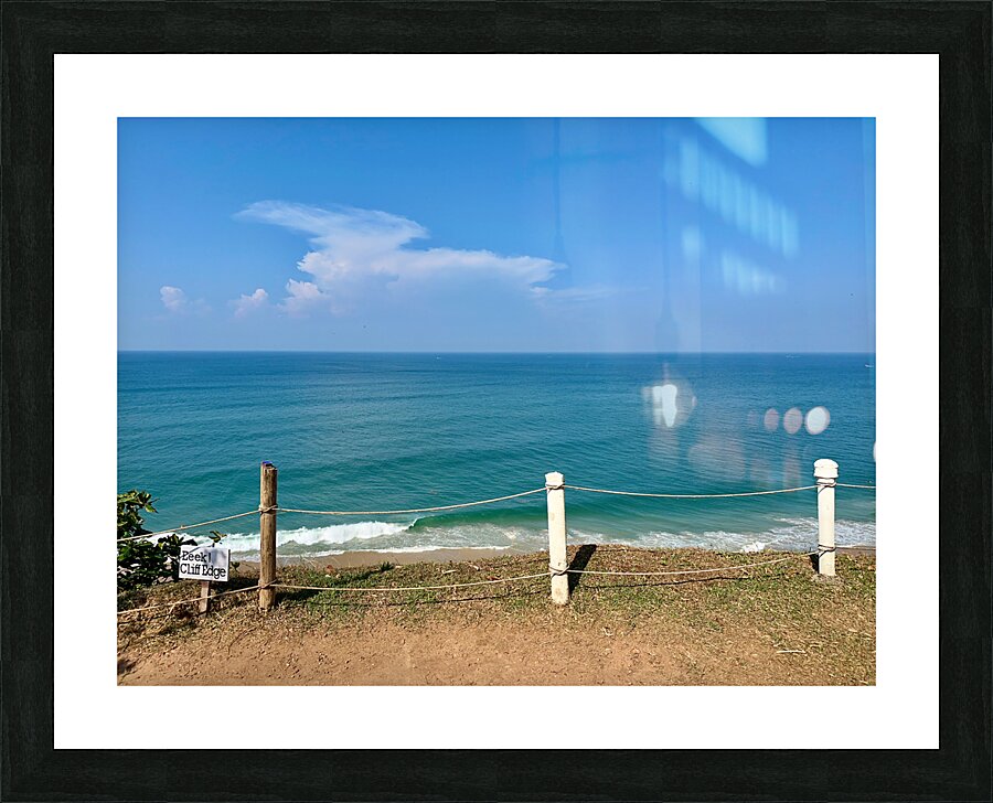 Beach Down the Cliff Picture Frame print