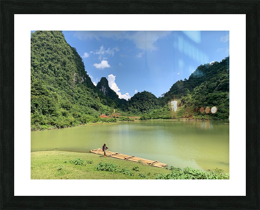 Bamboo Raft in the Mountains Picture Frame print