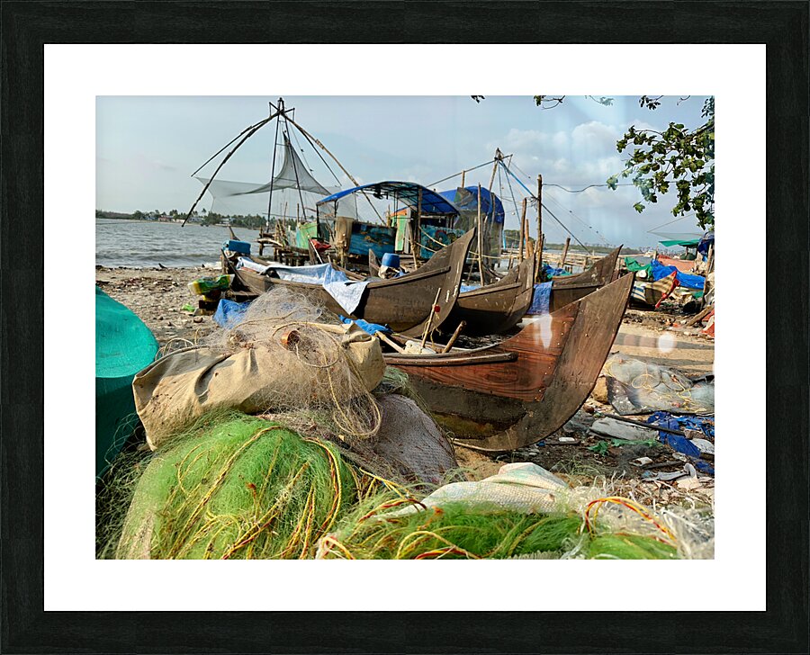 Fishing Boats on the Beach Picture Frame print