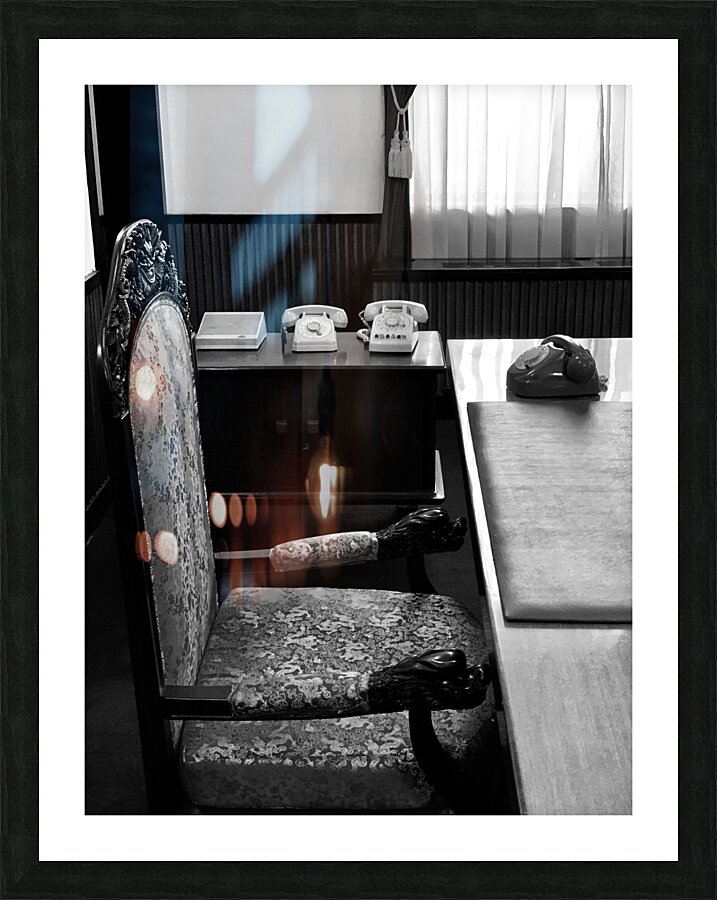 Old Phones in the Office Picture Frame print