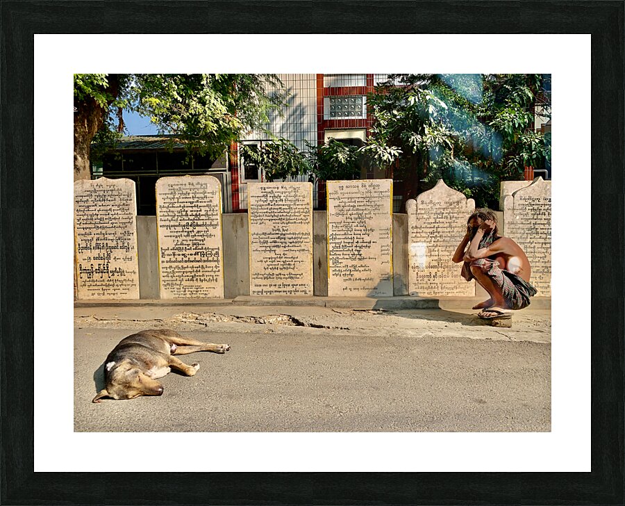 The Man and the Dog Picture Frame print