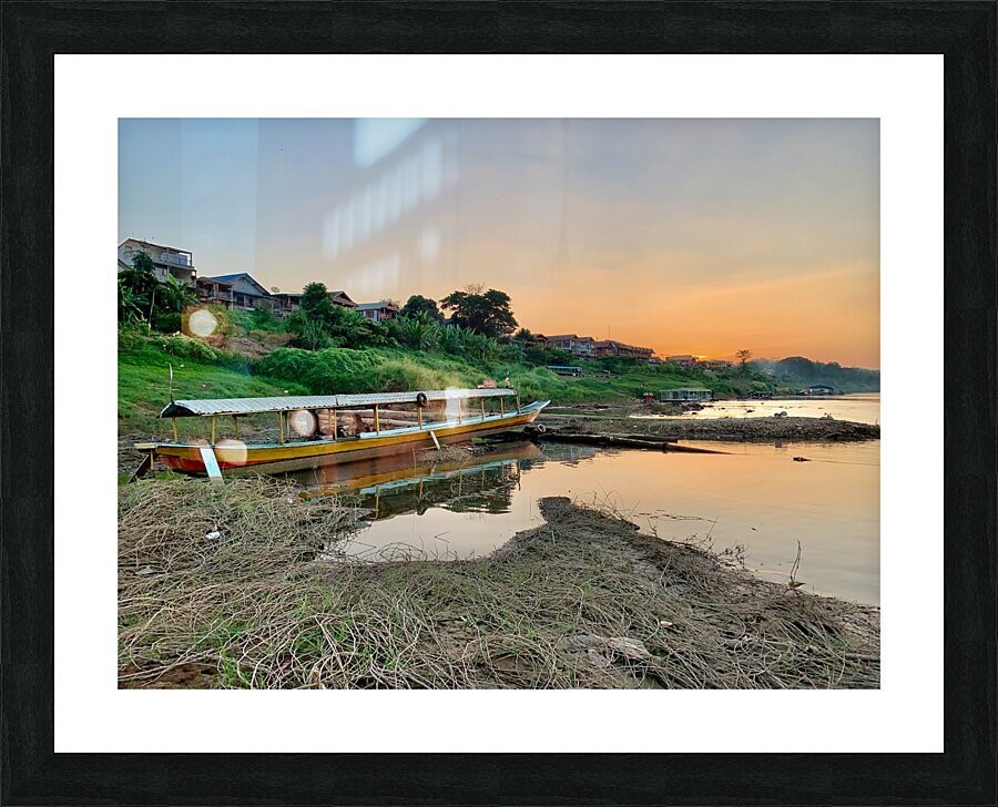 Sunset Boat Picture Frame print