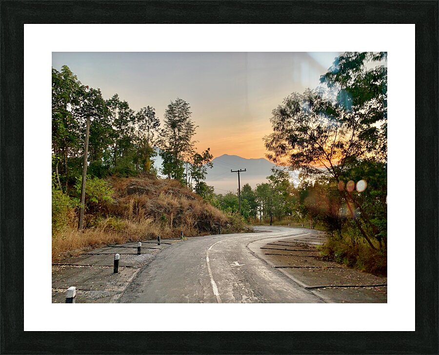 Sunrise Windy Road Picture Frame print