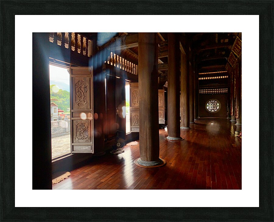 Inside Peace in Wooden Temple Picture Frame print