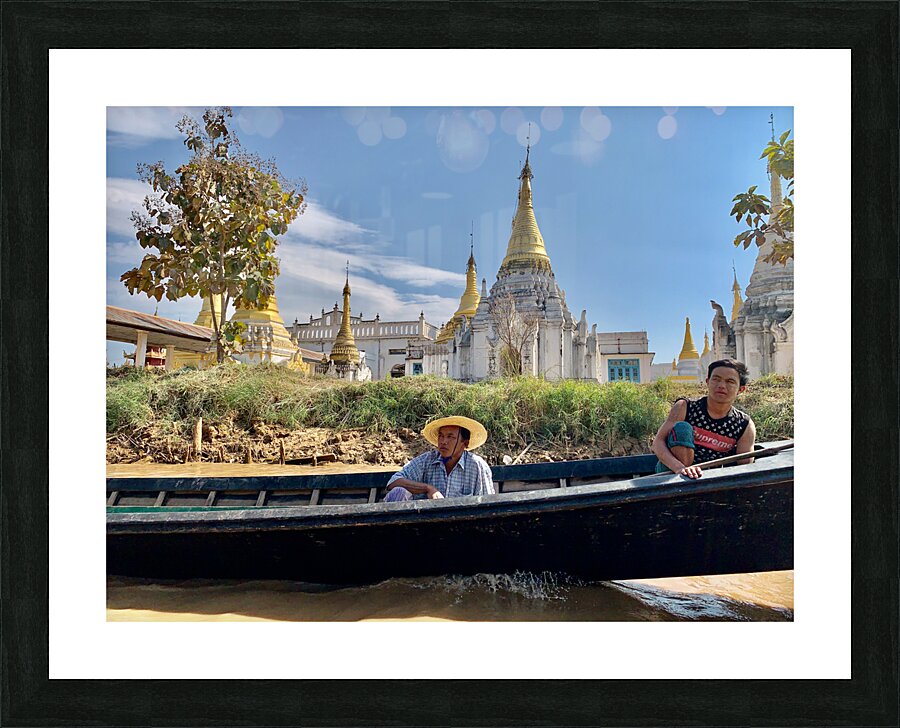 Chilling in the Boat in Front of the Temple Picture Frame print