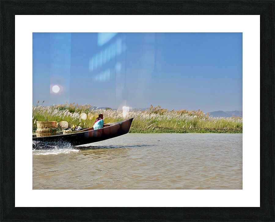 Fast Boat on the River Picture Frame print