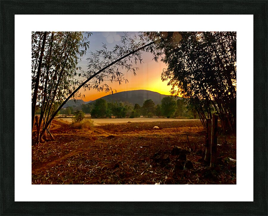 Sunset Behind the Mountain Picture Frame print