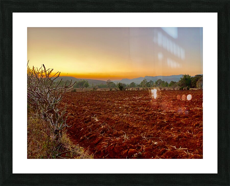 Sunset Over the Red Soil  Picture Frame print