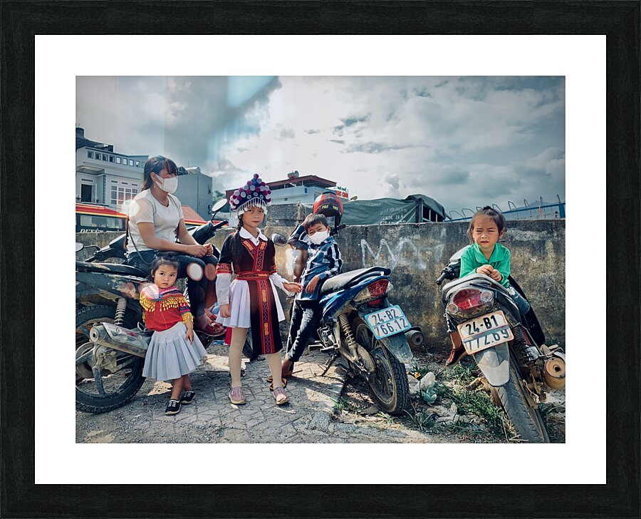 Bac Ha Market Family in Vietnam Picture Frame print