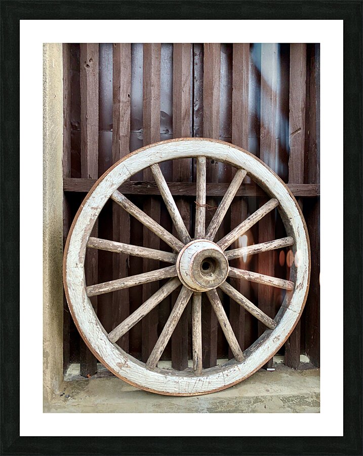 The Wooden Wheel Picture Frame print