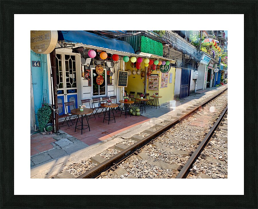Coffee Shops by the Railroad Picture Frame print
