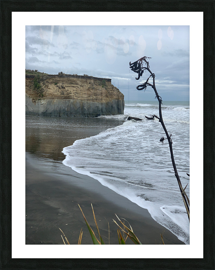 Black Sand on the Coast Picture Frame print