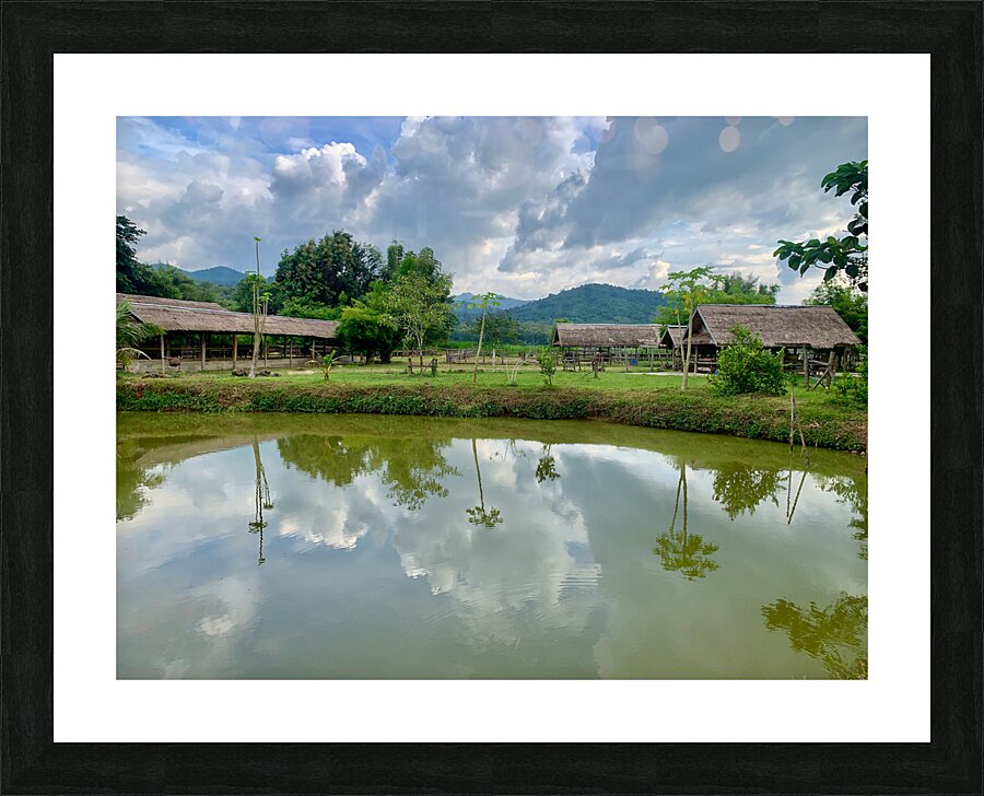 Farm Reflection on the Lake Picture Frame print