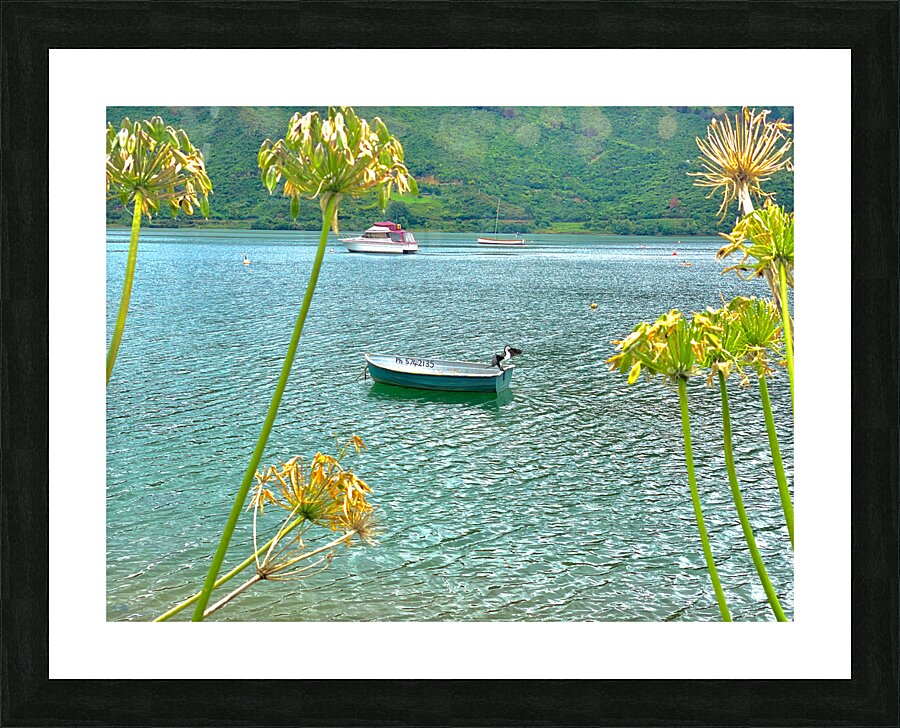 Empty Boat on the Lake Picture Frame print