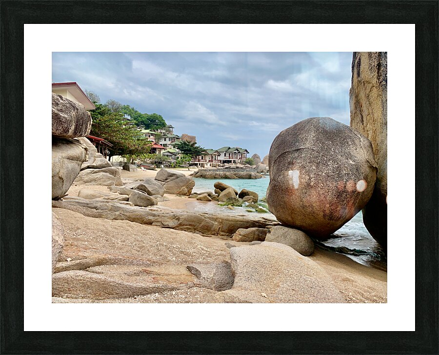 Big Rock on the Beach Picture Frame print