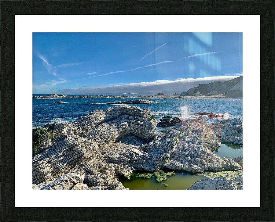 Light Gray Pancake Rocks Picture Frame print