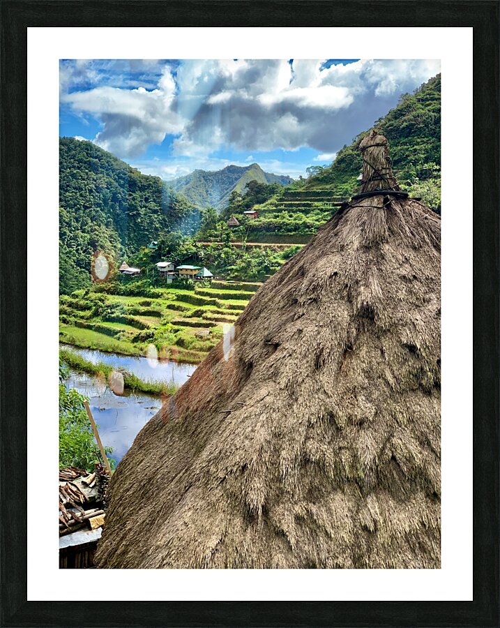 Rice Valley behind the Roof Picture Frame print