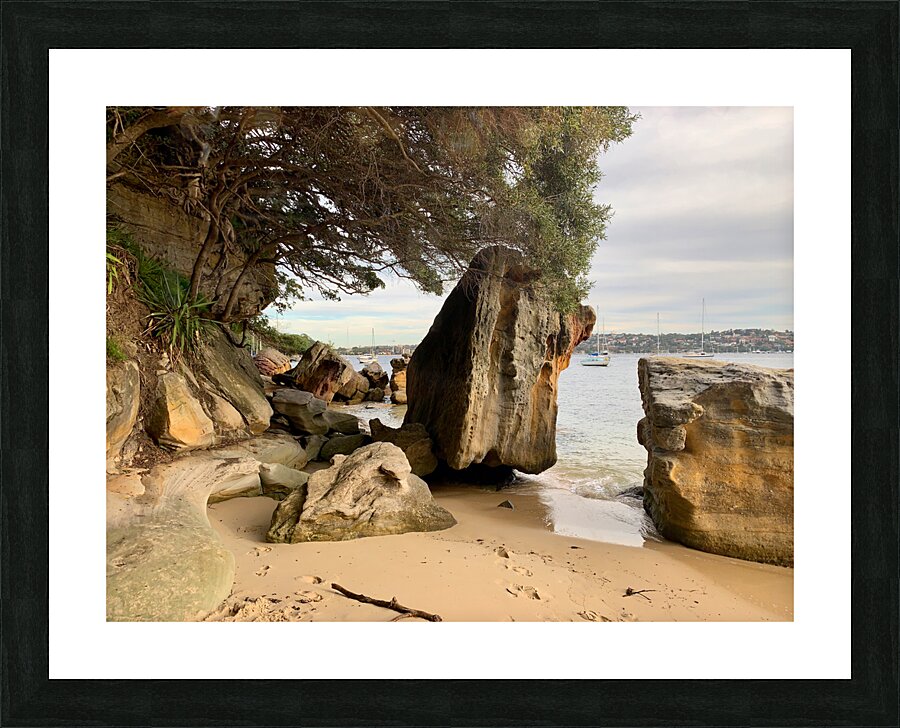 Sideway Rock on the Beach Picture Frame print