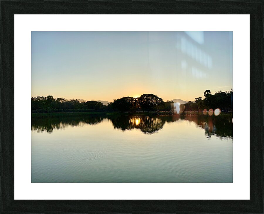 Sunset Hiding Reflection Picture Frame print