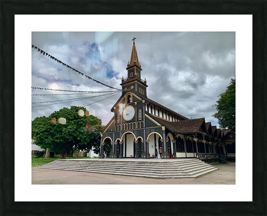 Saint Marys Black Wooden Cathedral of Kon Tum Picture Frame print