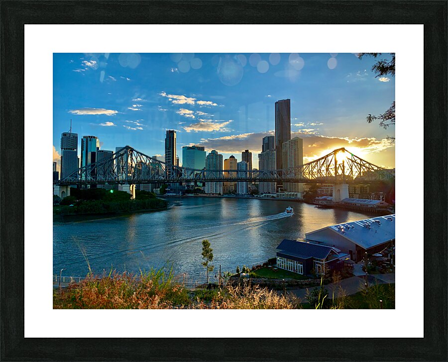 Brisbane Bridge at Sunset Picture Frame print