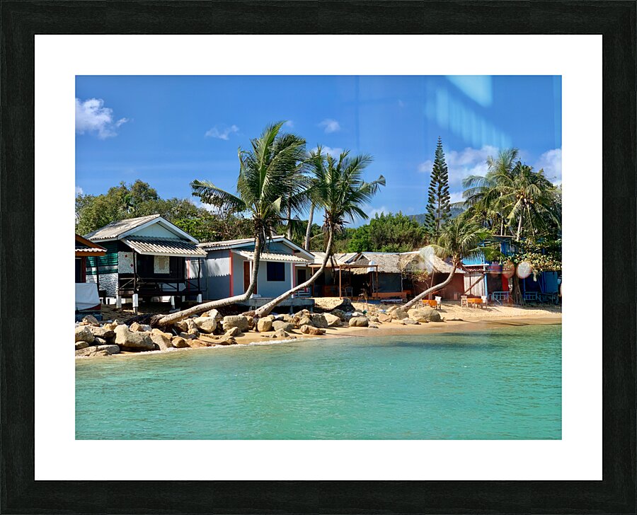 L Shaped Palm Trees Beach Picture Frame print
