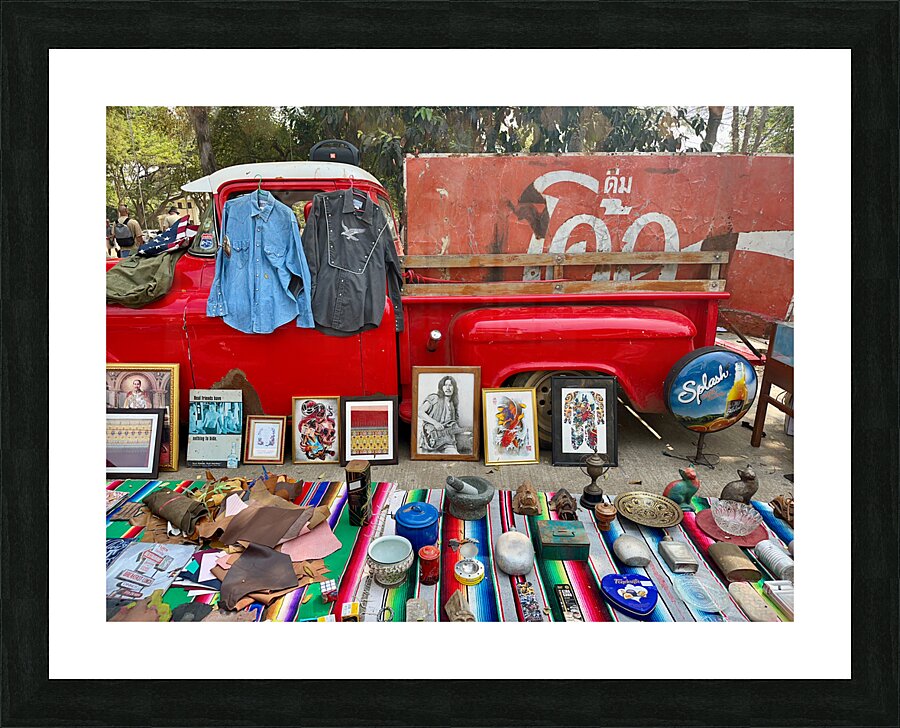 Red Truck Market Picture Frame print