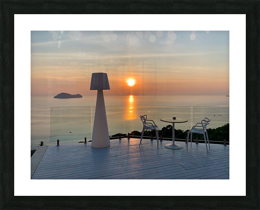 Sunset by the Big White Lamp Picture Frame print