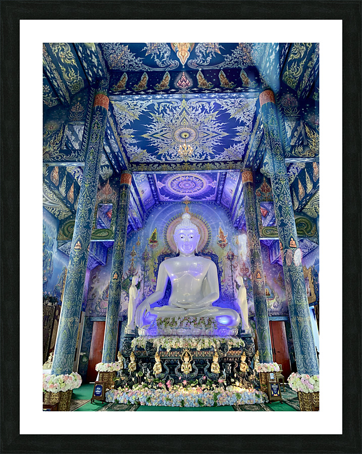 Wat Rong Suea Ten Blue Temple 3 Picture Frame print