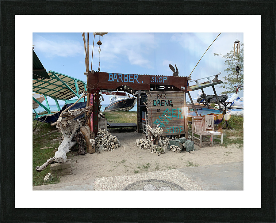 Crazy Island Barbershop Picture Frame print