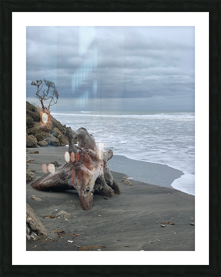 Dark Beach Picture Frame print