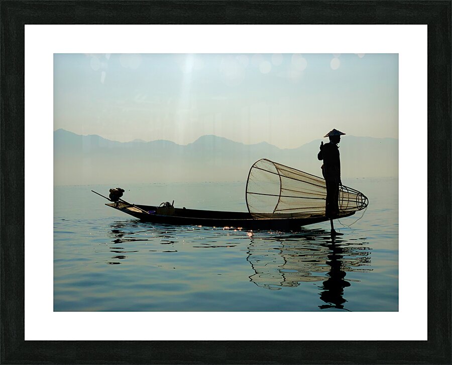 Inle Lake Fisherman 1 in Myanmar Picture Frame print