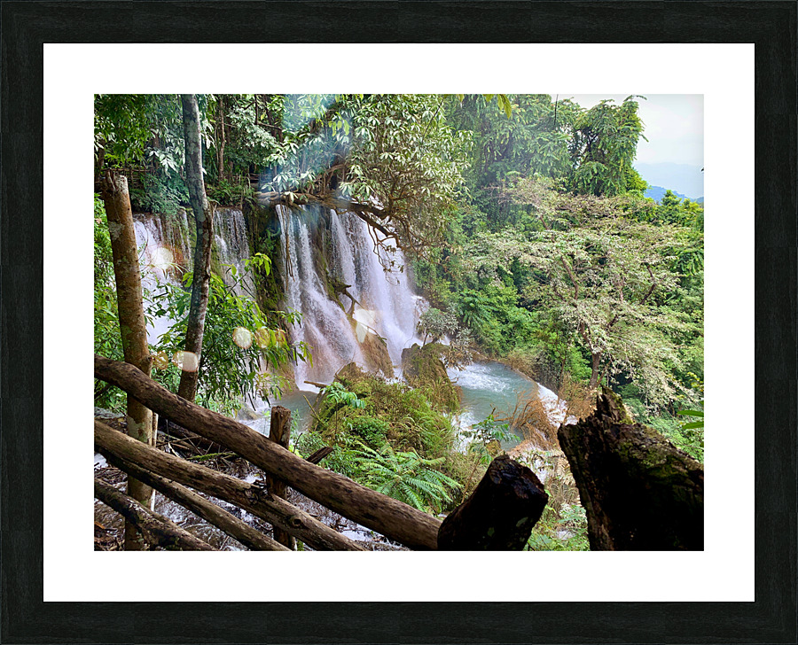 On Top of Kuang Si Waterfalls Picture Frame print