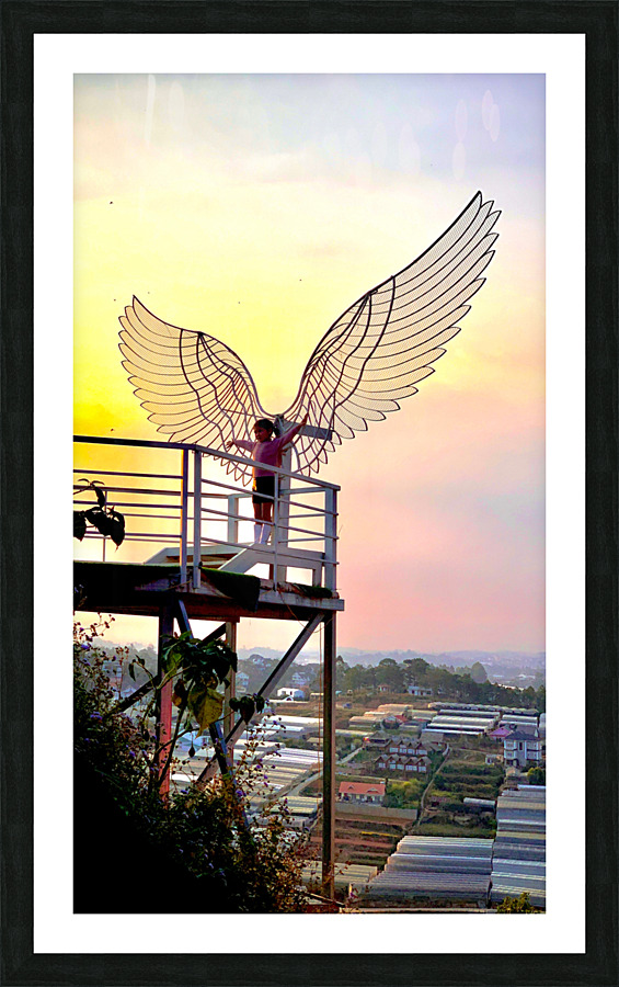 An Angel at Sunset Picture Frame print