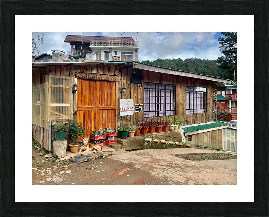 Beautiful Wooden House Picture Frame print