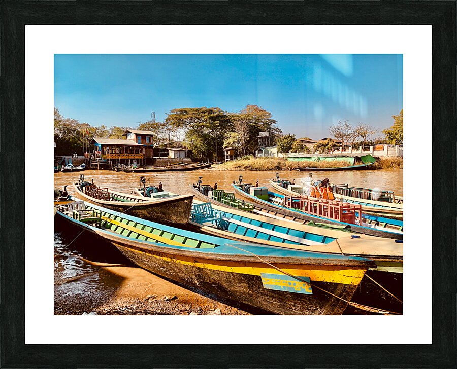Inle Lake Boats Picture Frame print